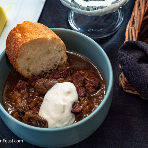 French Onion Stew Made with Chuck Roast