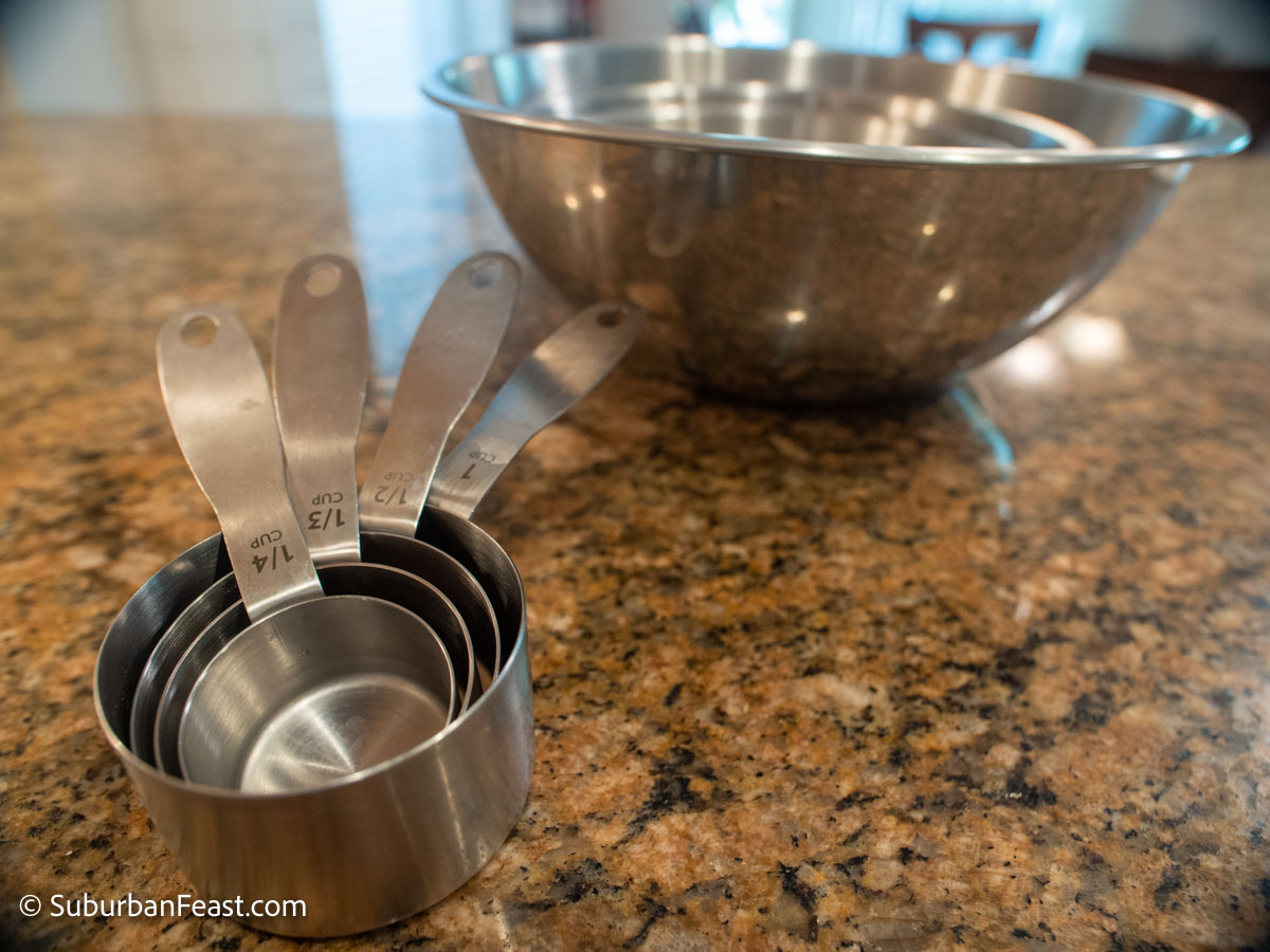 Stainless Steel Measuring Cups and Mixing Bowls