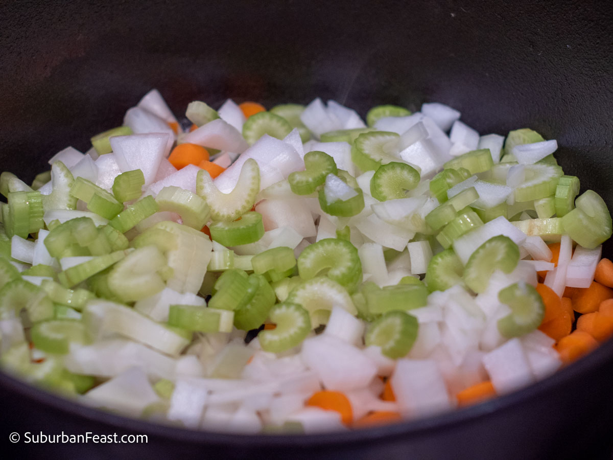 Saute Onions Carrots Celery