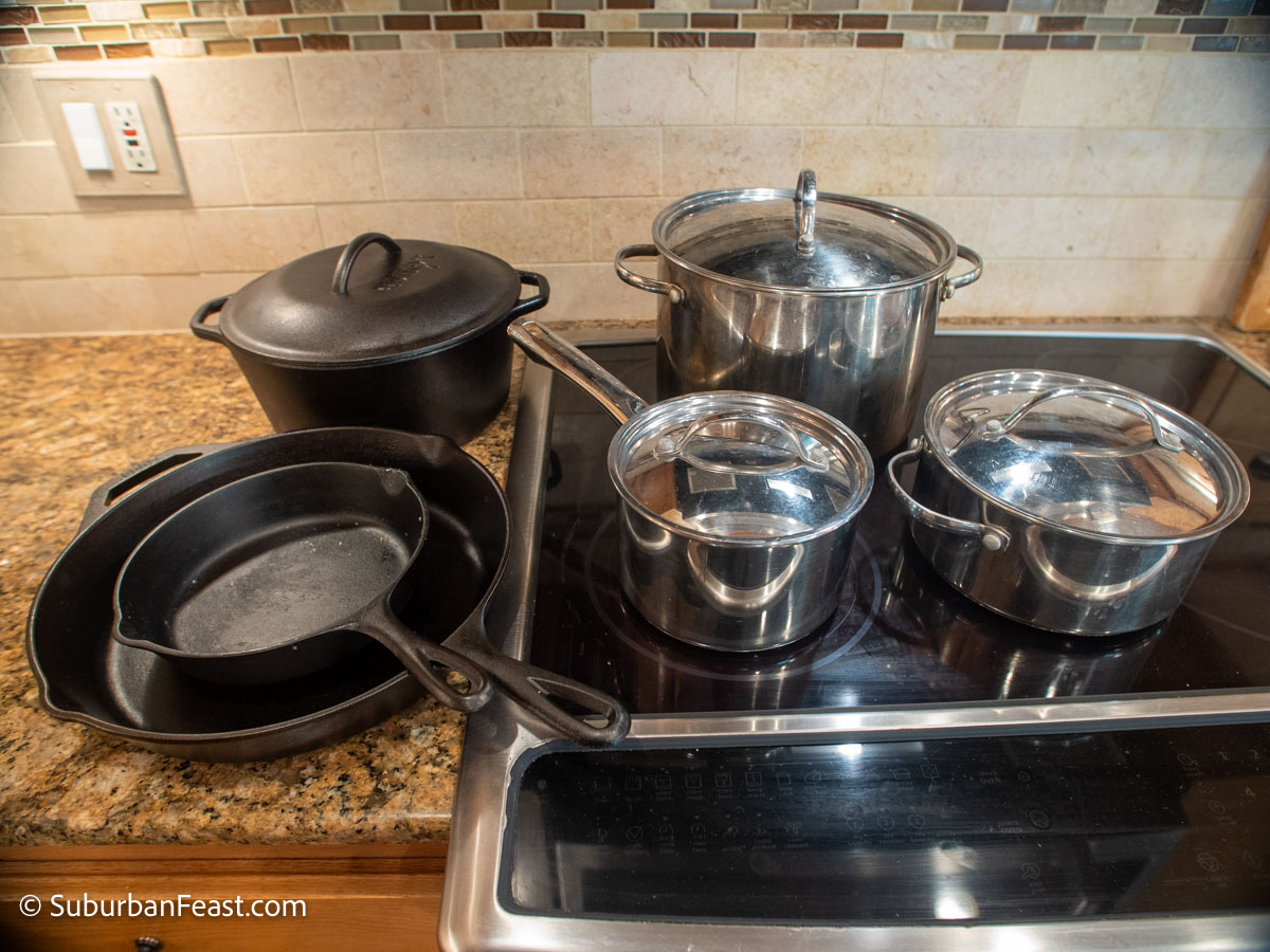 Stainless and Cast Iron Pots Pans