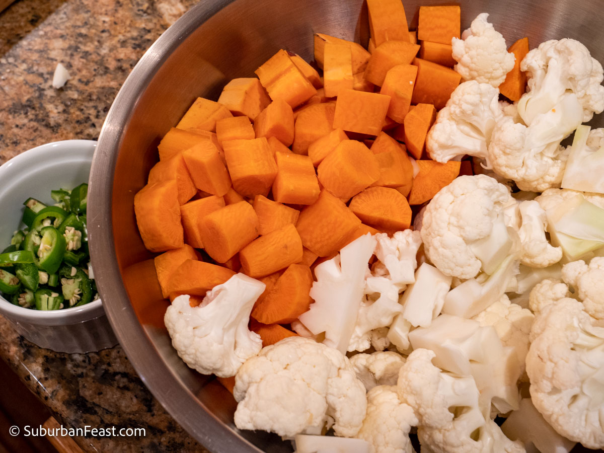Diced Potatoes Carrots Cauliflower