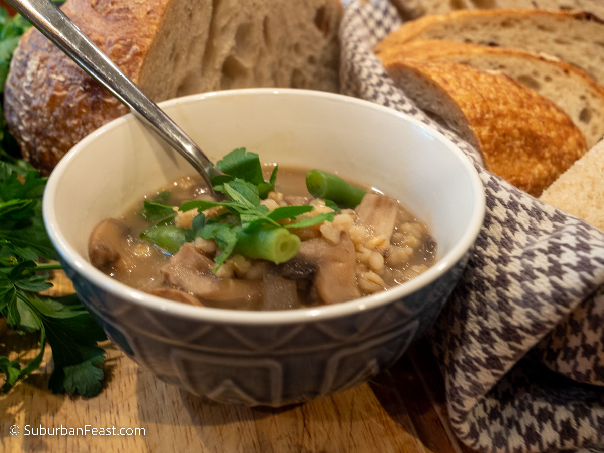 mushroom and barley soup detail 2